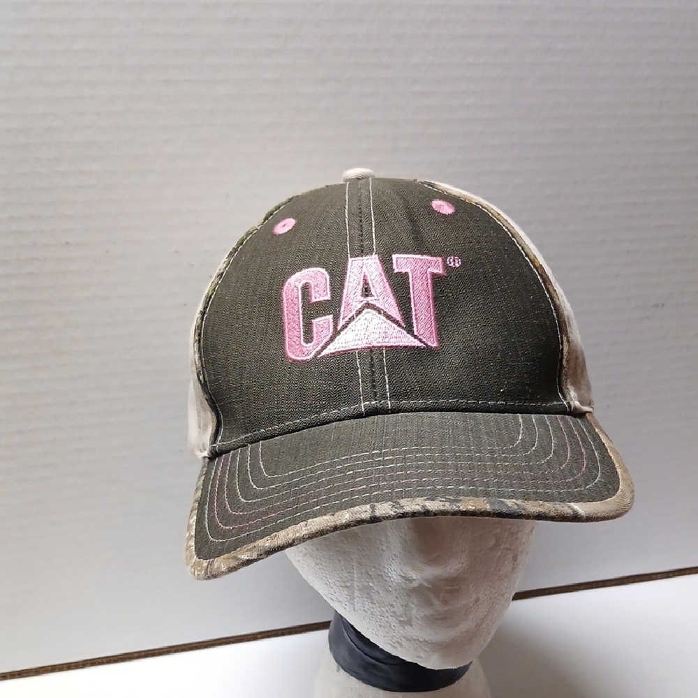 CAT Women Pink Green Tan Baseball Cap NWT